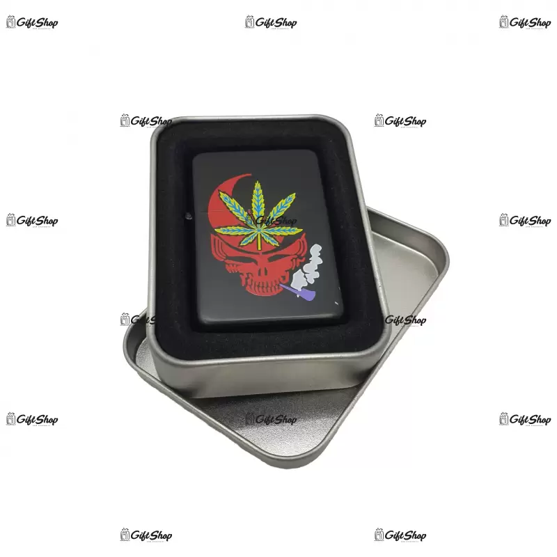 Marijuana black, bricheta gen zippo metalica model 4
